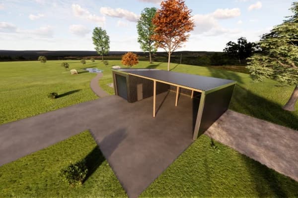 A two-bay gable shed as laid out in the Cyclone Buildings online shed designer